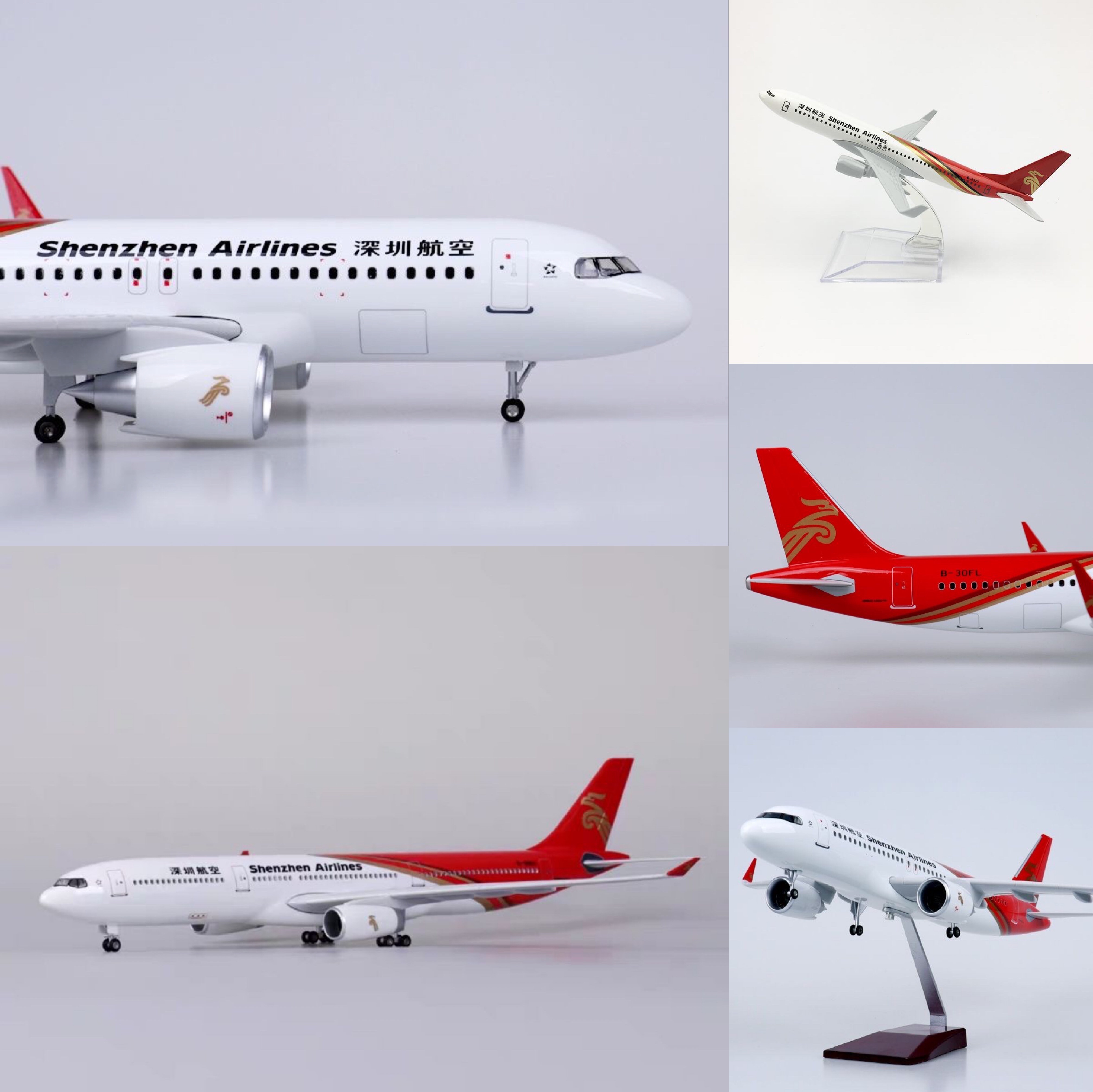 多款深航深圳航空波音B737空客A320合金材质客机飞机模型礼品摆件