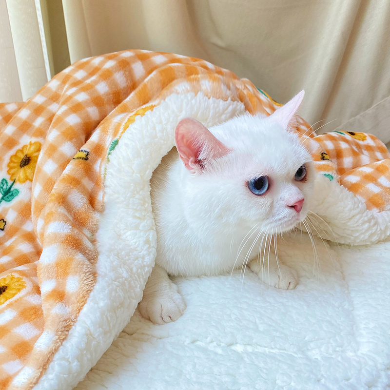 猫毯子踩奶冬天猫咪专用小被子宠物毛毯猫用垫子睡垫猫毯睡觉用冬