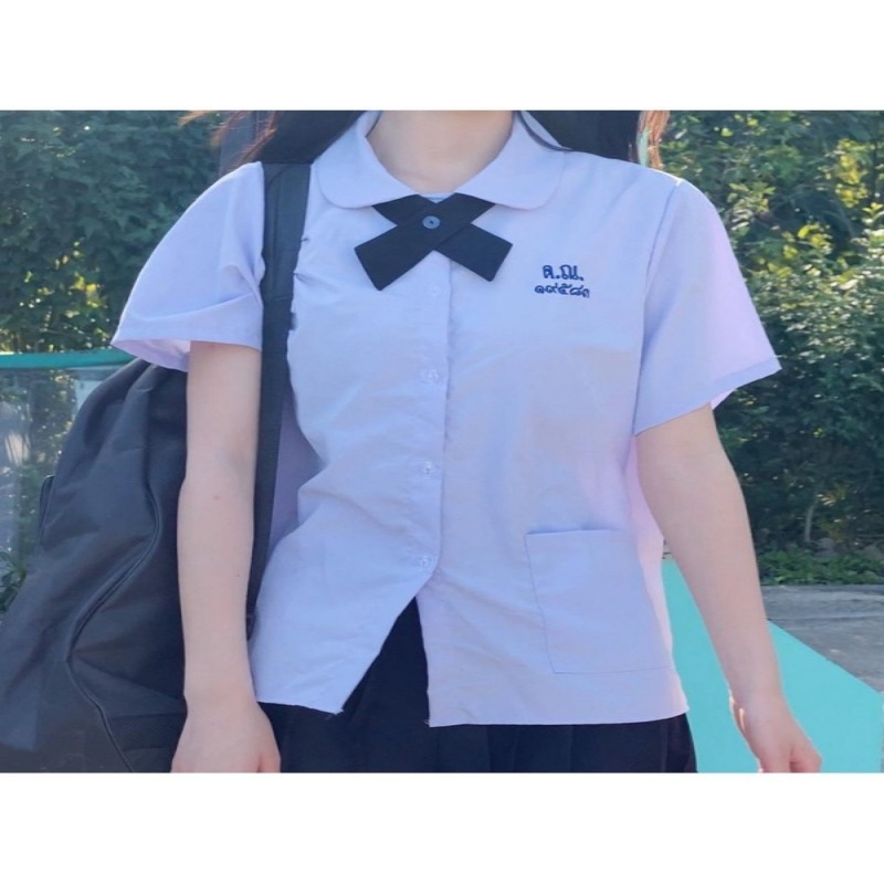 泰国校服女生学院风班服jk制服泰式短袖衬衫高中毕业学生套装夏季