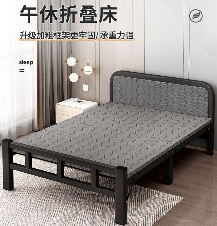 可收缩折叠床双人应急钢架简单易可收缩不占空间的折叠床加厚加固