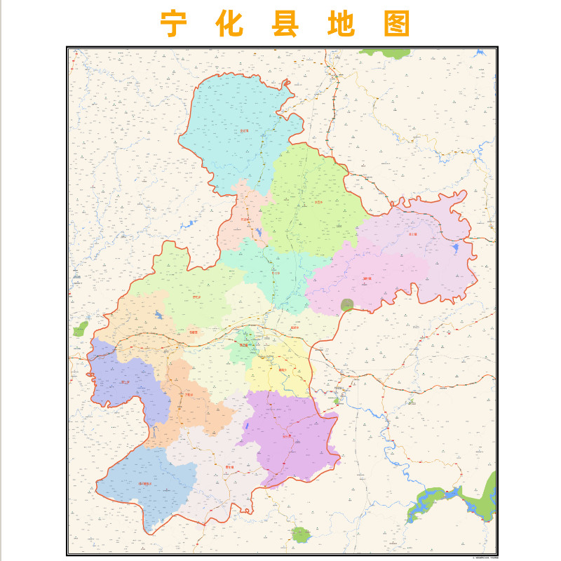三明市宁化县地图2023年行政区划市区主城区街道交通地图图片素材