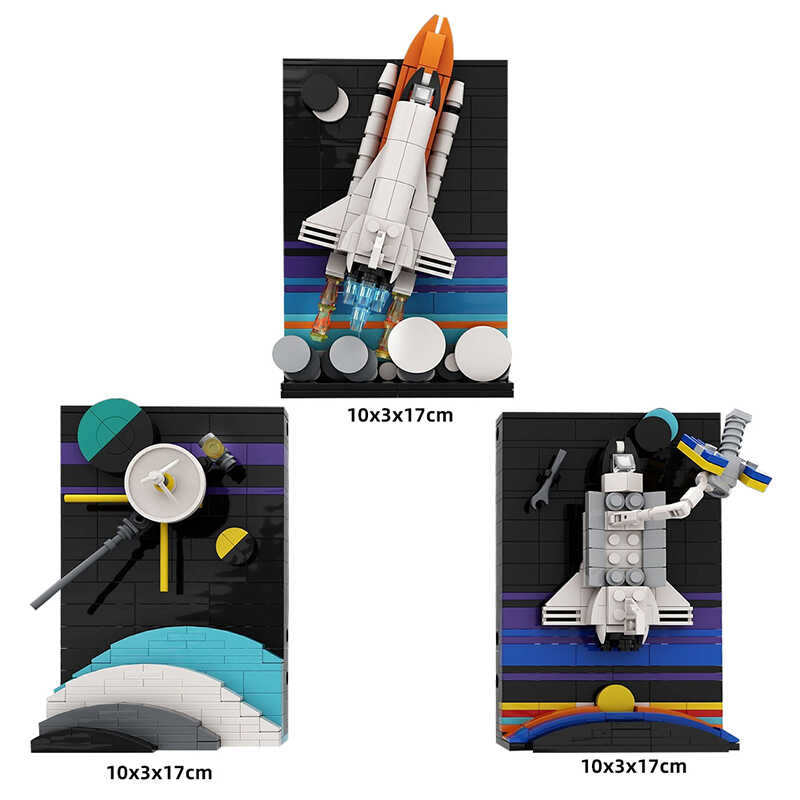 BuildMOC-170937太空时代的故事航天飞机哈勃望远镜拼装玩具礼物
