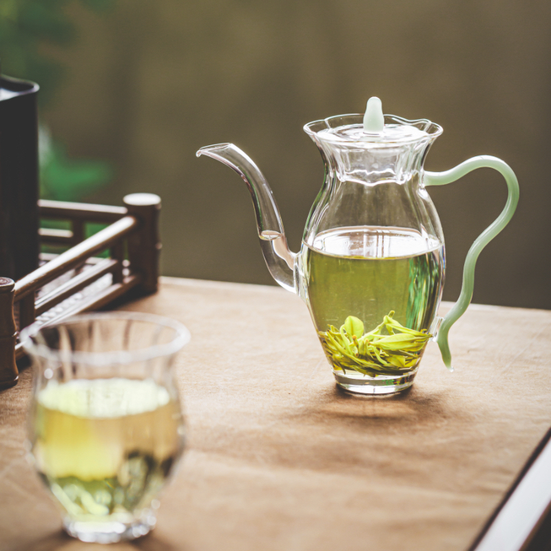 爱曼器 仿宋高硼硅耐热玻璃水仙壶绿茶专用花茶壶家用冷泡茶器