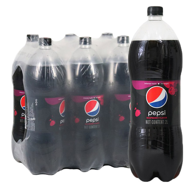 百事可乐无糖树莓味2升*6瓶大瓶装整箱 年货分享装碳酸饮料汽水
