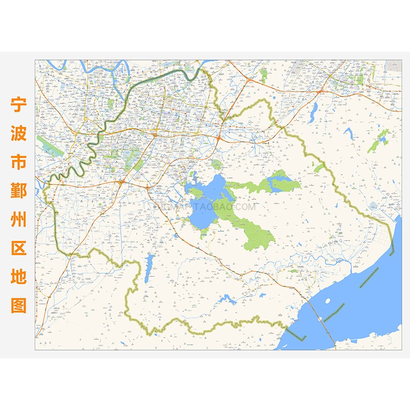 宁波市鄞州区地图路线定制2022 城市街道交通卫星区域划分贴图