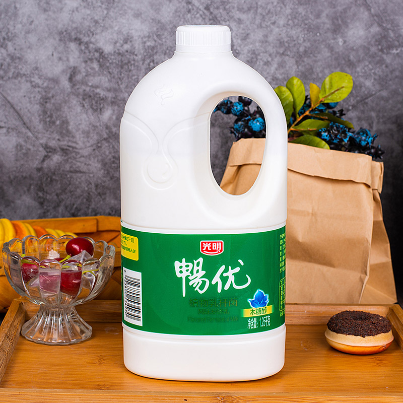 光明畅优1.25kg桶装植物乳杆菌风味发酵乳低温奶家庭装早餐奶