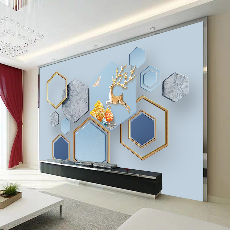 沙发背景墙设计效果图8d浮雕立体壁纸凹凸壁画客厅现代简约电视墙