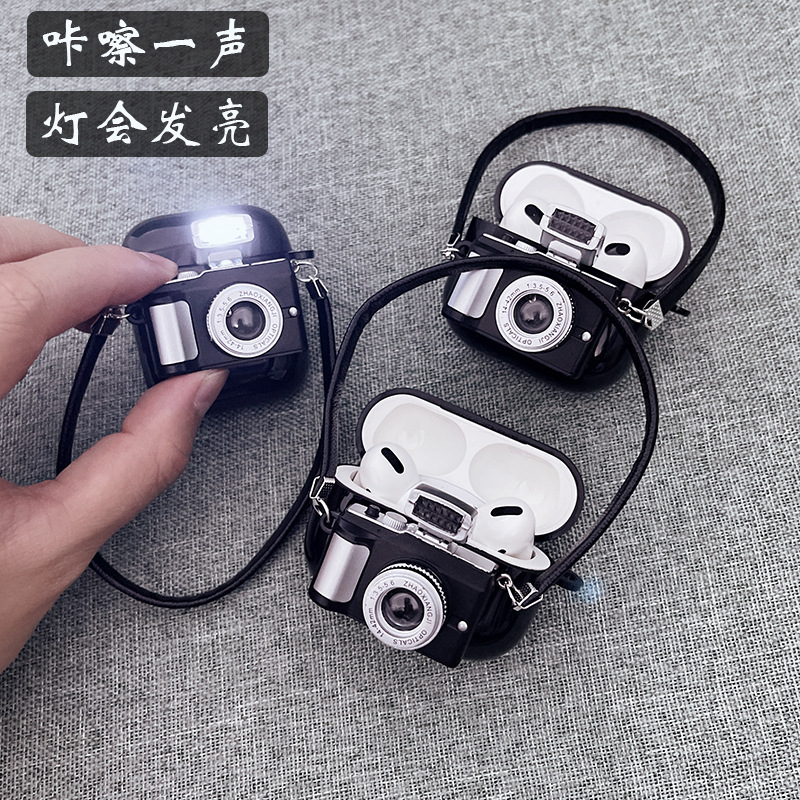日系简约仿真小相机airpods3保护套男苹果pro适用2耳机壳新品包邮