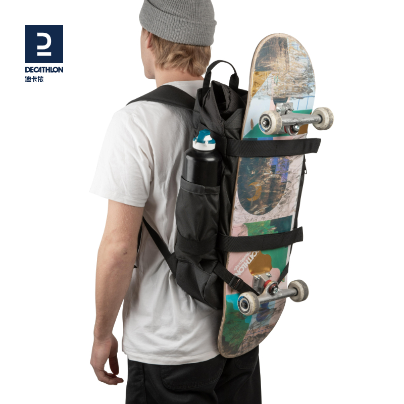 迪卡侬滑板包双肩包收纳包陆冲板包滑板袋路冲长板背包斜挎包ENR2