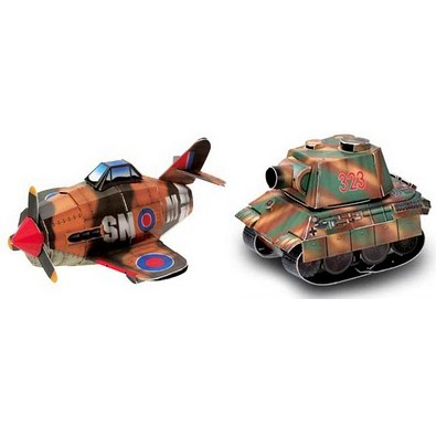 儿童益智DIY手工制作立体卡通飞机卡通小坦克3D纸质模型纸艺玩具