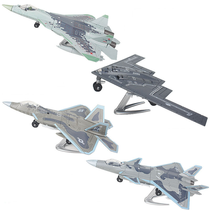 歼20隐形战斗机F-22苏57重型飞机B2幽灵隐身轰炸机99坦克积木模型