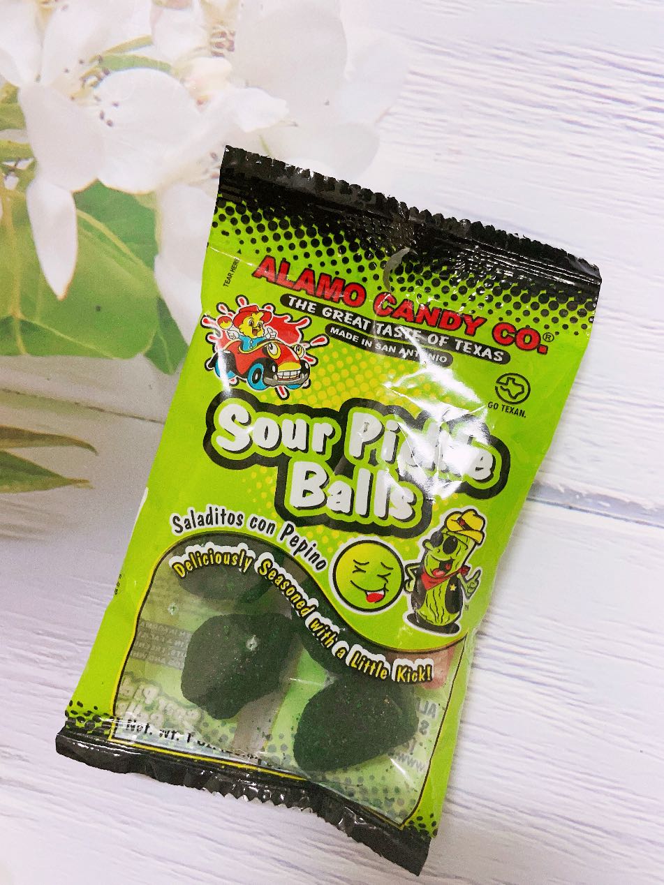 美国Sour Pickle Balls酸黄瓜糖果HOT MAMA酸腌黄瓜网红吃播