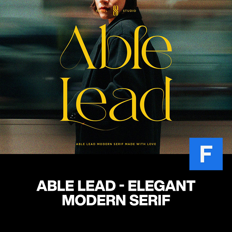 Able Lead经典优雅时尚女性美妆品牌标识海报标题衬线英文字体