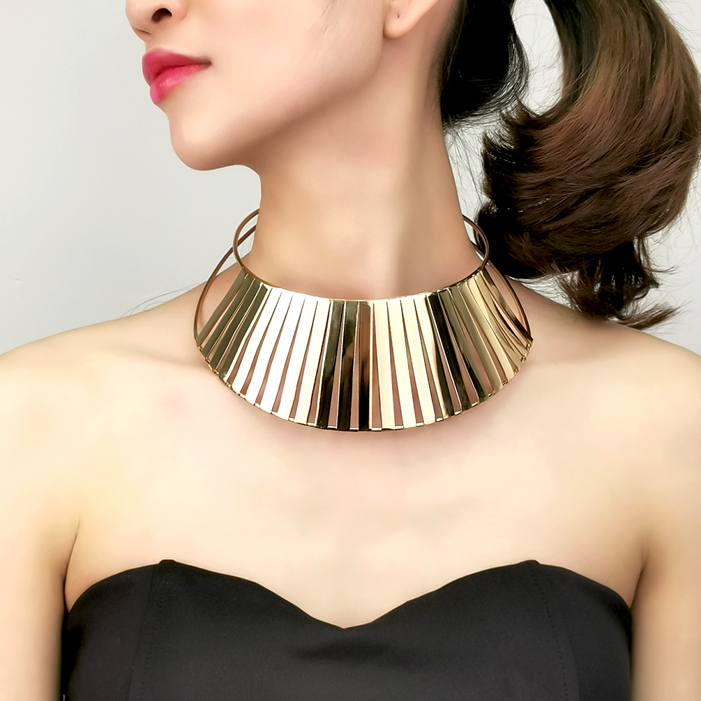 necklace新款欧美夸张朋克项圈金属女颈链非洲妇女颈圈choker项链