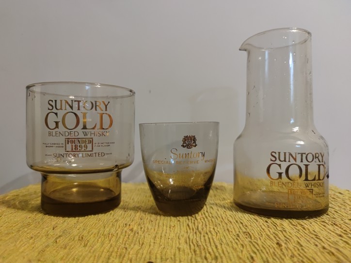 高端中古威士忌杯茶色 日本三得利收藏级SUNTORY山崎蒸馏酒厂套装