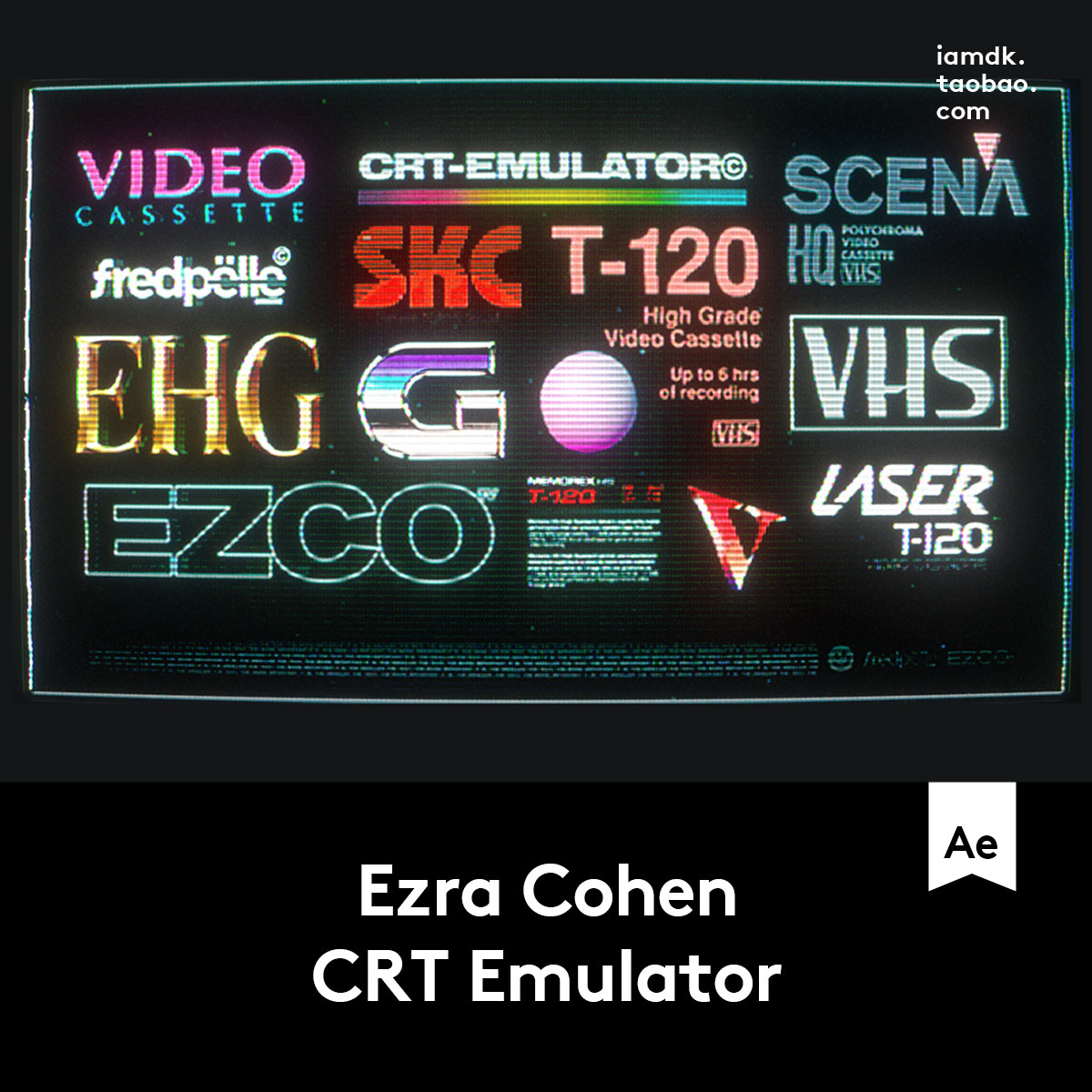 CRT Emulator AE插件 潮流复古CRT像素故障电视边框视频处理特效