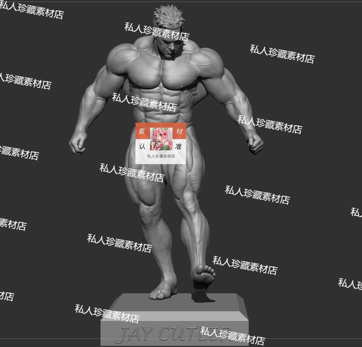 zbrush肌肉男性3d模型zb人体角色解剖学强壮汉猛男模型stl可打印