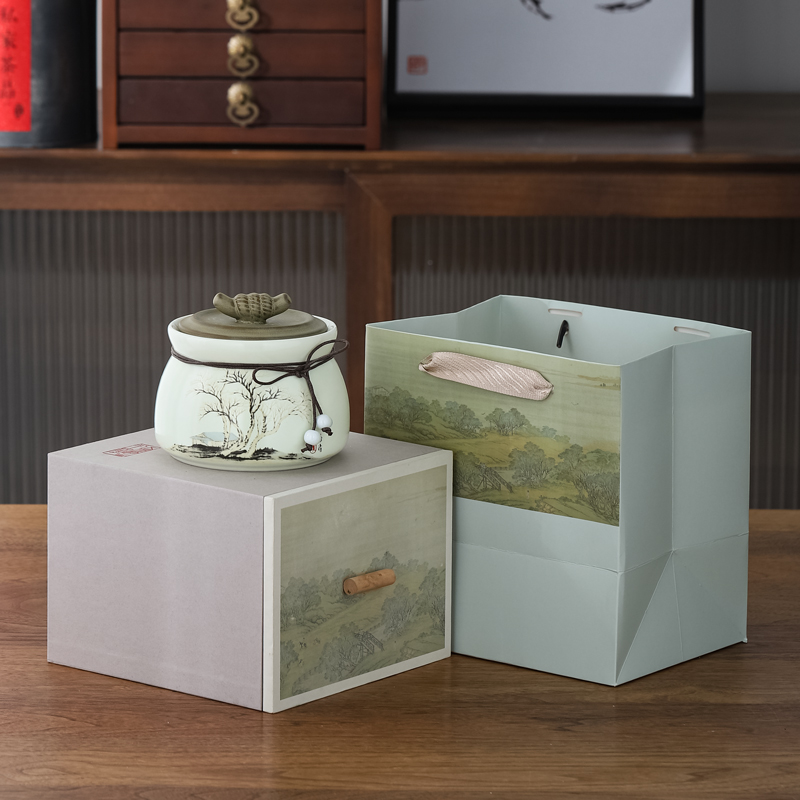 茶叶礼盒装空盒单罐陶瓷茶叶罐包装盒通用红茶绿茶白茶礼品盒定制