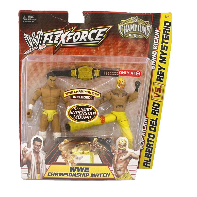 WWE flexfore美国摔跤手冠军腰带公仔关节可动玩偶翻转特技版玩具