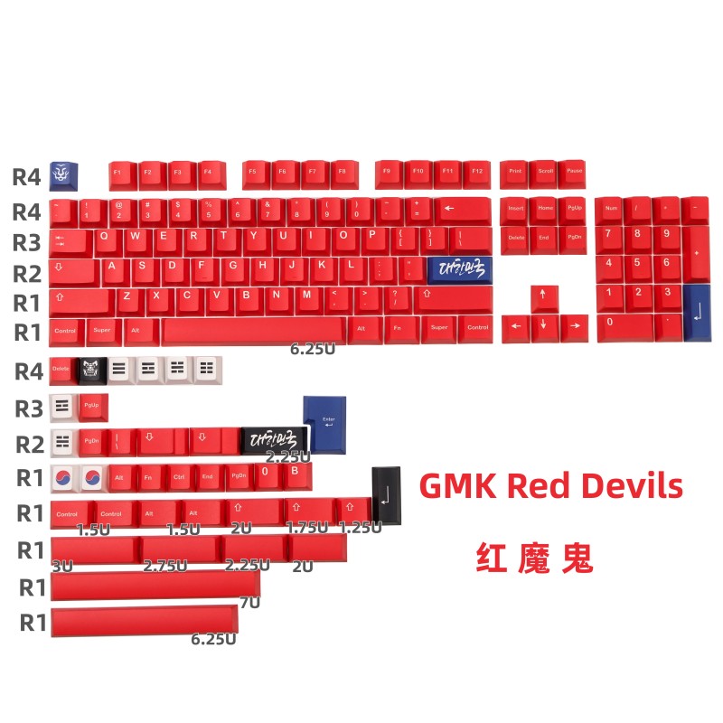 GMK Red Devils 红魔鬼键帽 PBT热升华机械键盘按键个性新原厂高