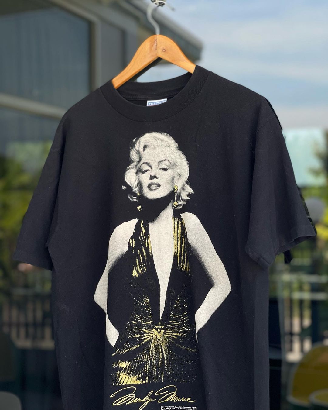 罕见签名T恤！美式复古T恤玛丽莲梦露Marilyn Monroe重磅大码半袖