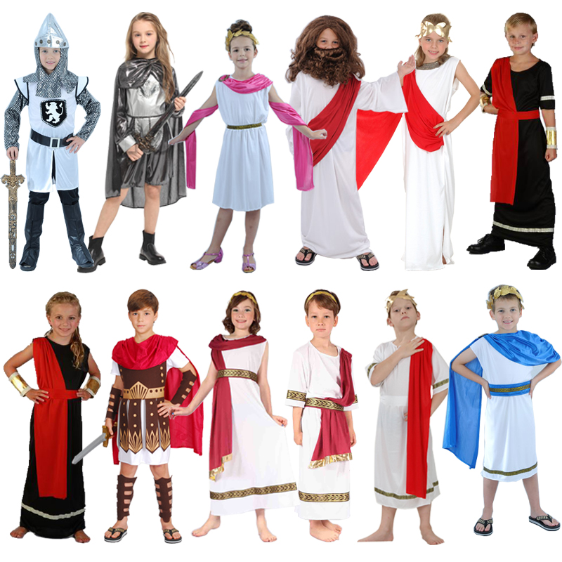儿童节COS希腊公主披风 古罗马王子武士衣服 中世纪骑士埃及服装