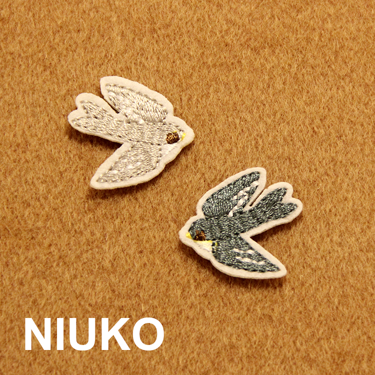 NIUKO 刺绣画贴布 布贴DIY燕子 可爱 飞鸟 精致布贴 布标背胶烫印