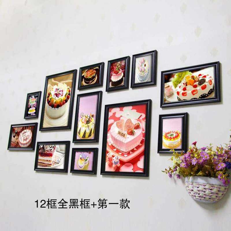 生日蛋糕烘焙坊 蛋糕 店糕点店有框欧式组合相框装饰画照片墙挂$