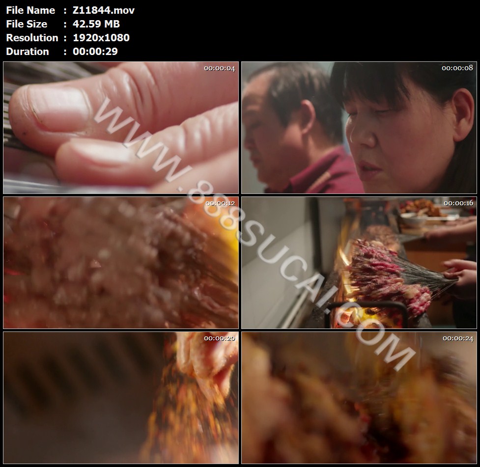 烧烤烤肉串羊肉串特写烤肉串延时特写高清实拍视频素材