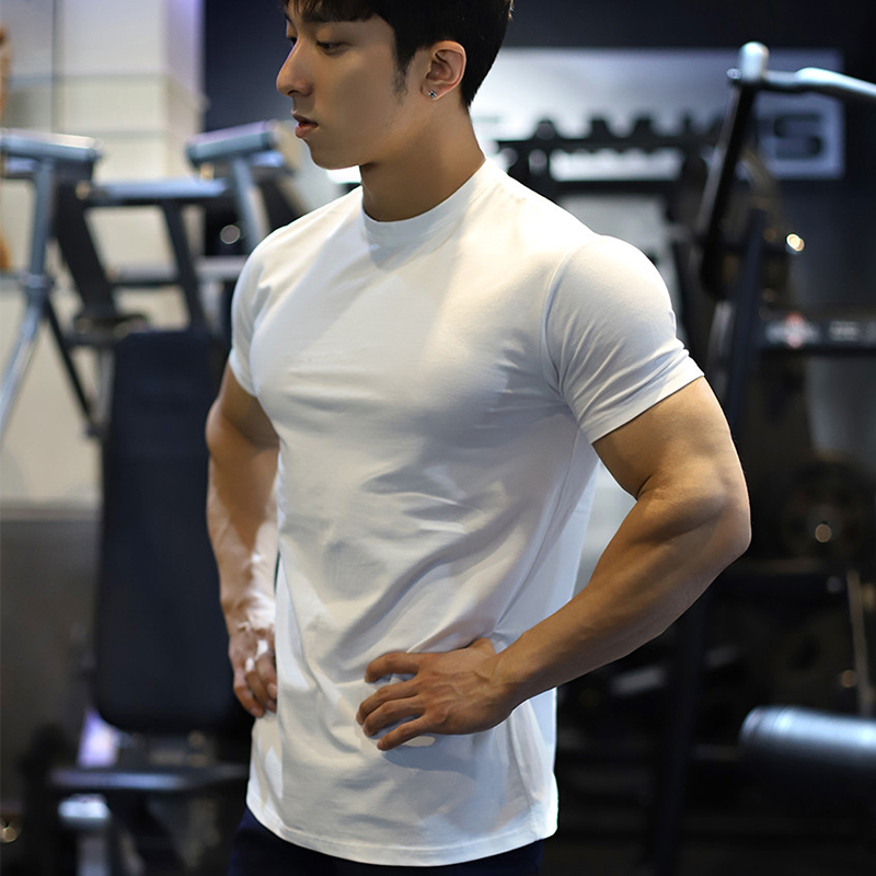 美式运动短袖男T恤健身上衣服训练紧身白色夏速干弹力显肌肉修身