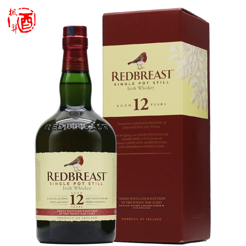 罗缤之舞REDBREAST 知更鸟12年单一壶式爱尔兰威士忌进口礼盒洋酒