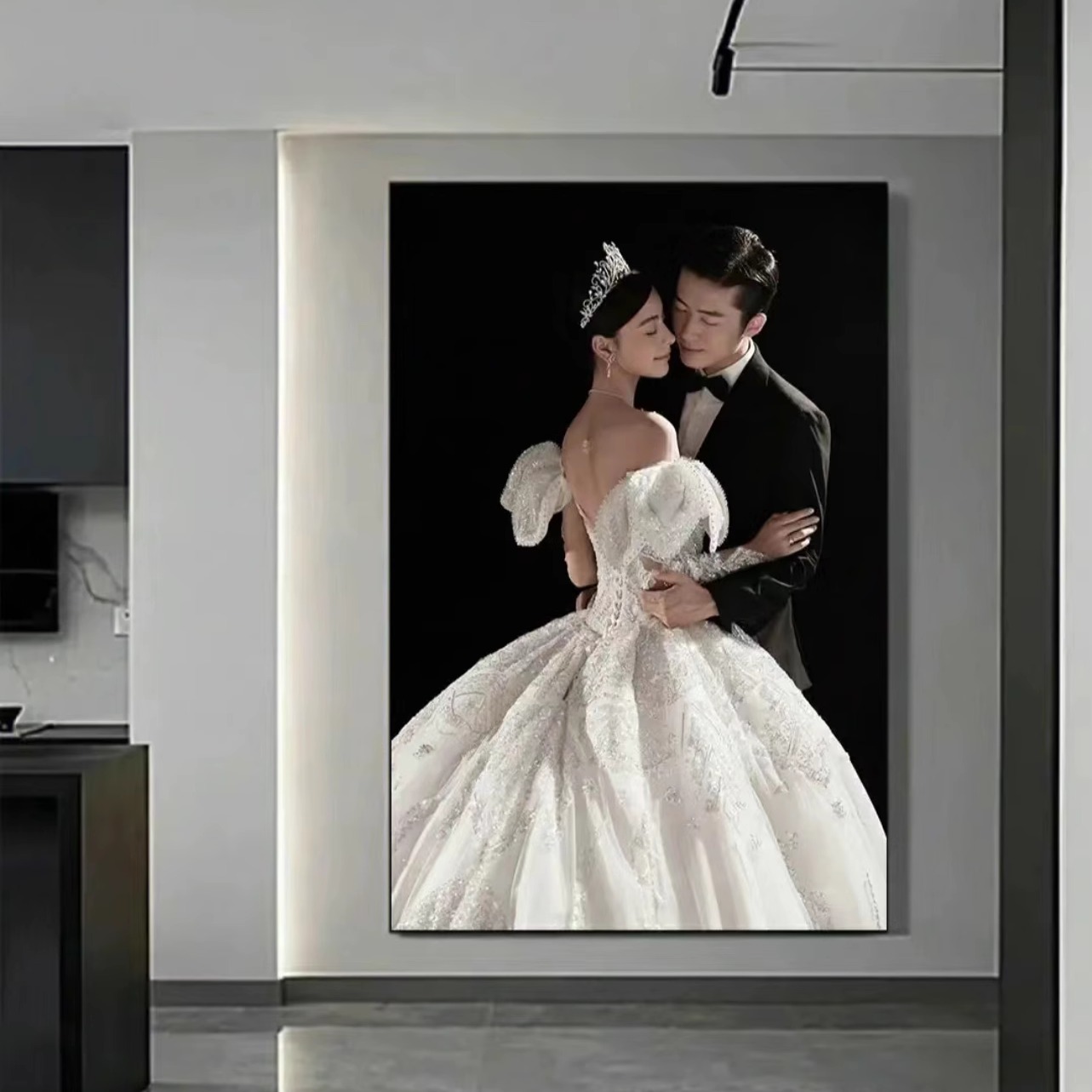 婚纱照相框放大挂墙高级定制高清全家福打冲印床头结婚洗照片卧室