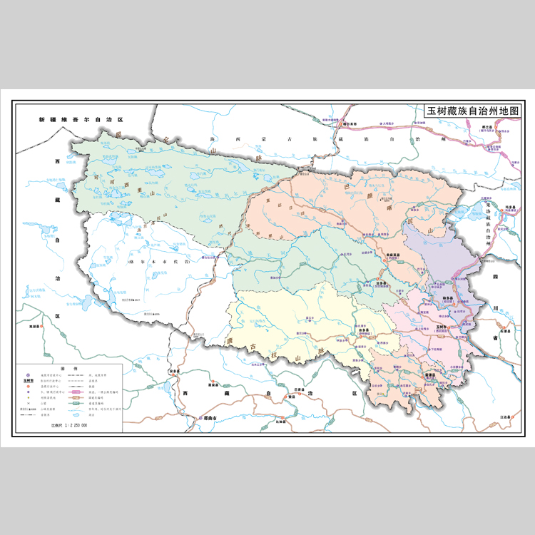 玉树藏族自治州地图电子版素材文件