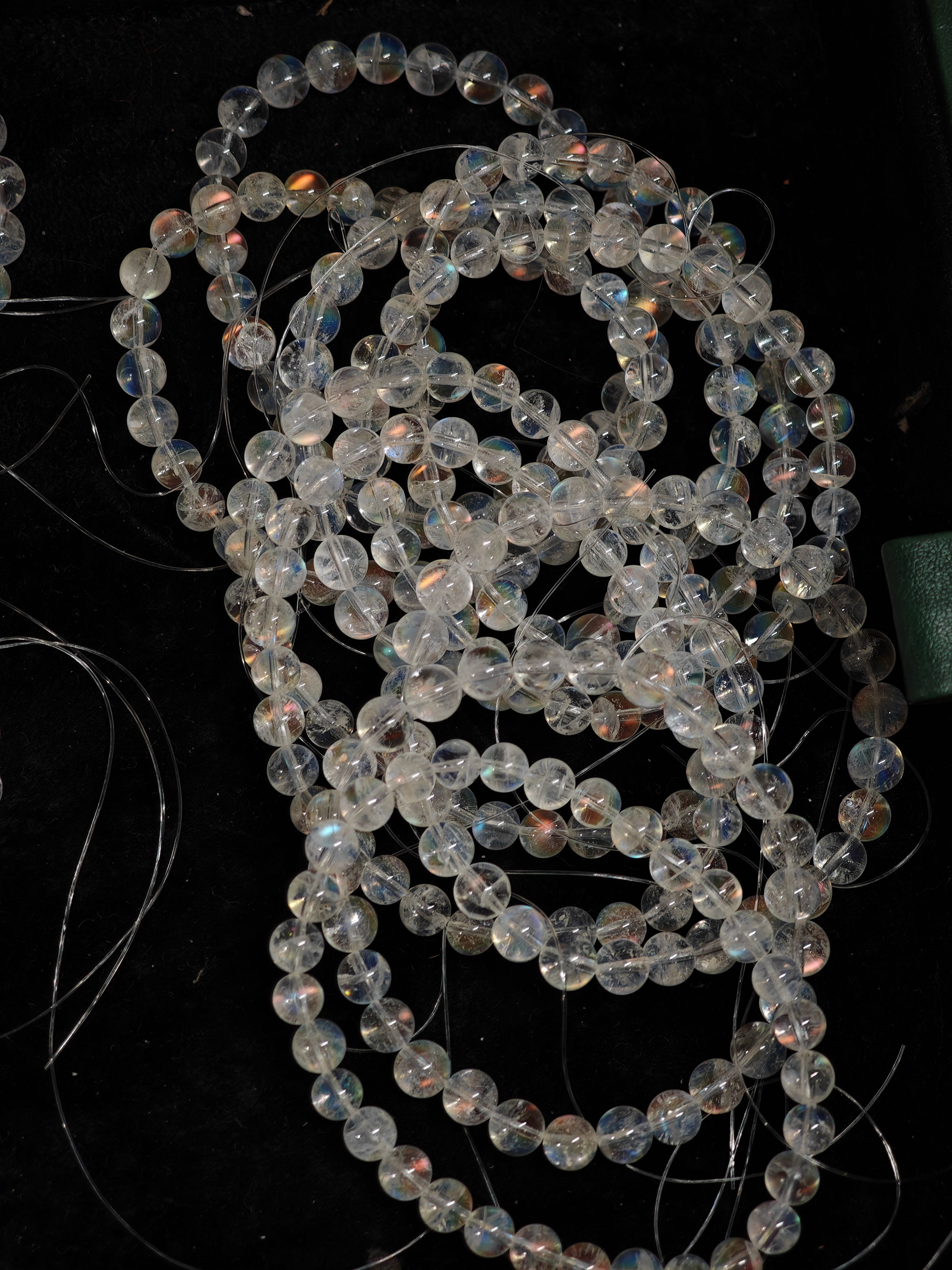 进口捷克珠12mm透明幻彩水滴玻璃珠手工diy串珠项链手链材料配件