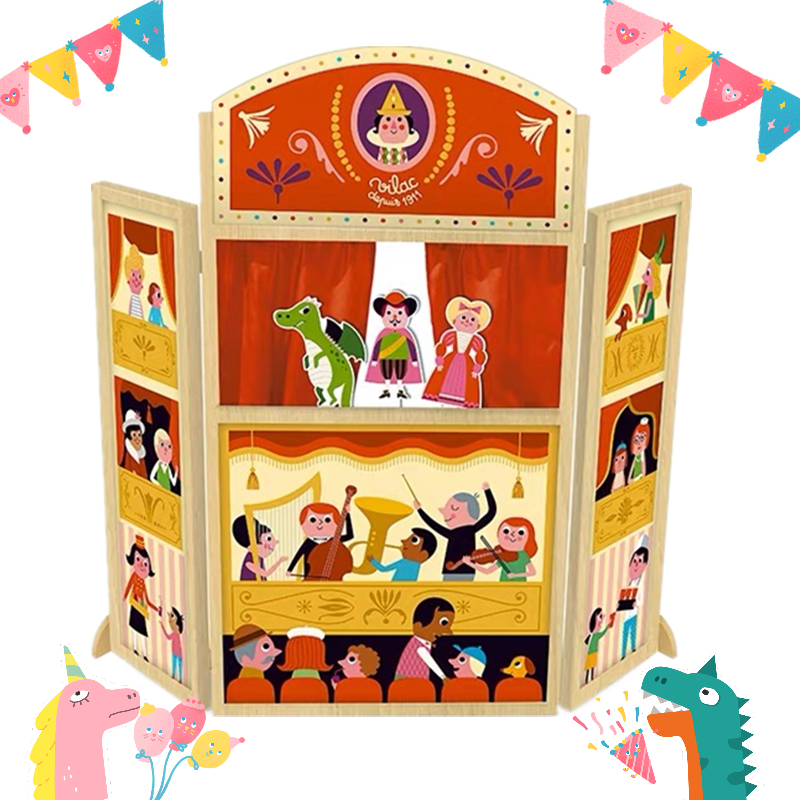 法国进口艺术手偶剧场大型儿童互动木制舞台表演道具 幼儿园教具