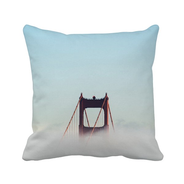 金门大桥红桥云雾蓝天方形抱枕靠枕沙发靠垫双面含芯礼物