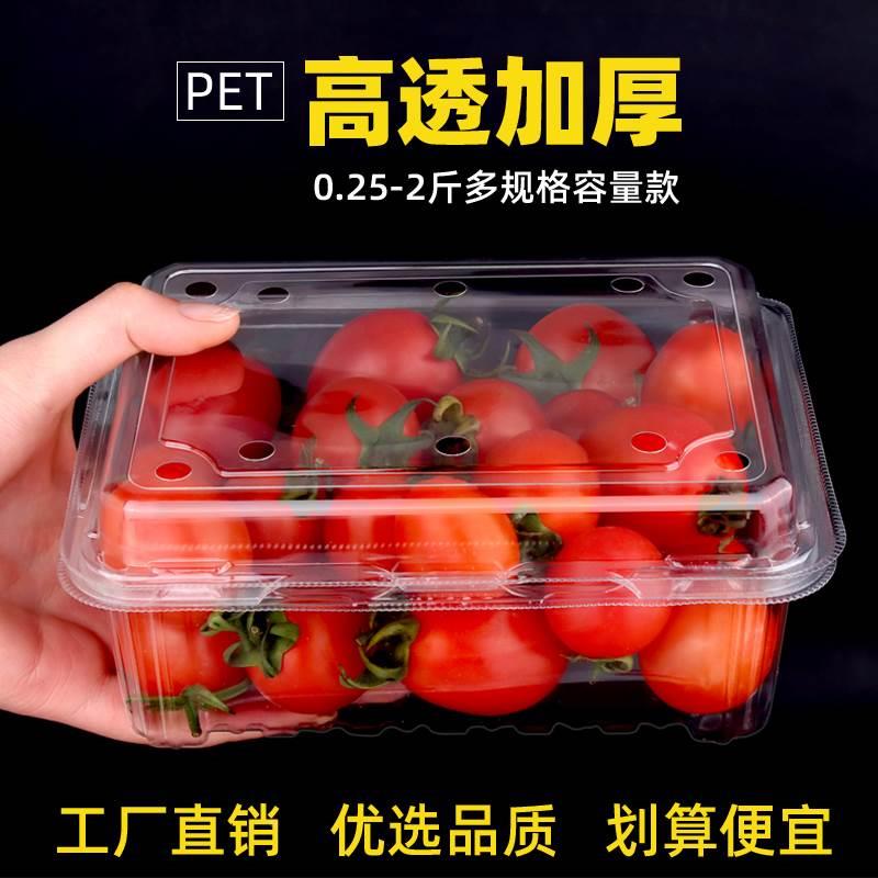 一次性水果盒子打包盒超市果蔬一斤草莓包装盒塑料透明果切盒商用