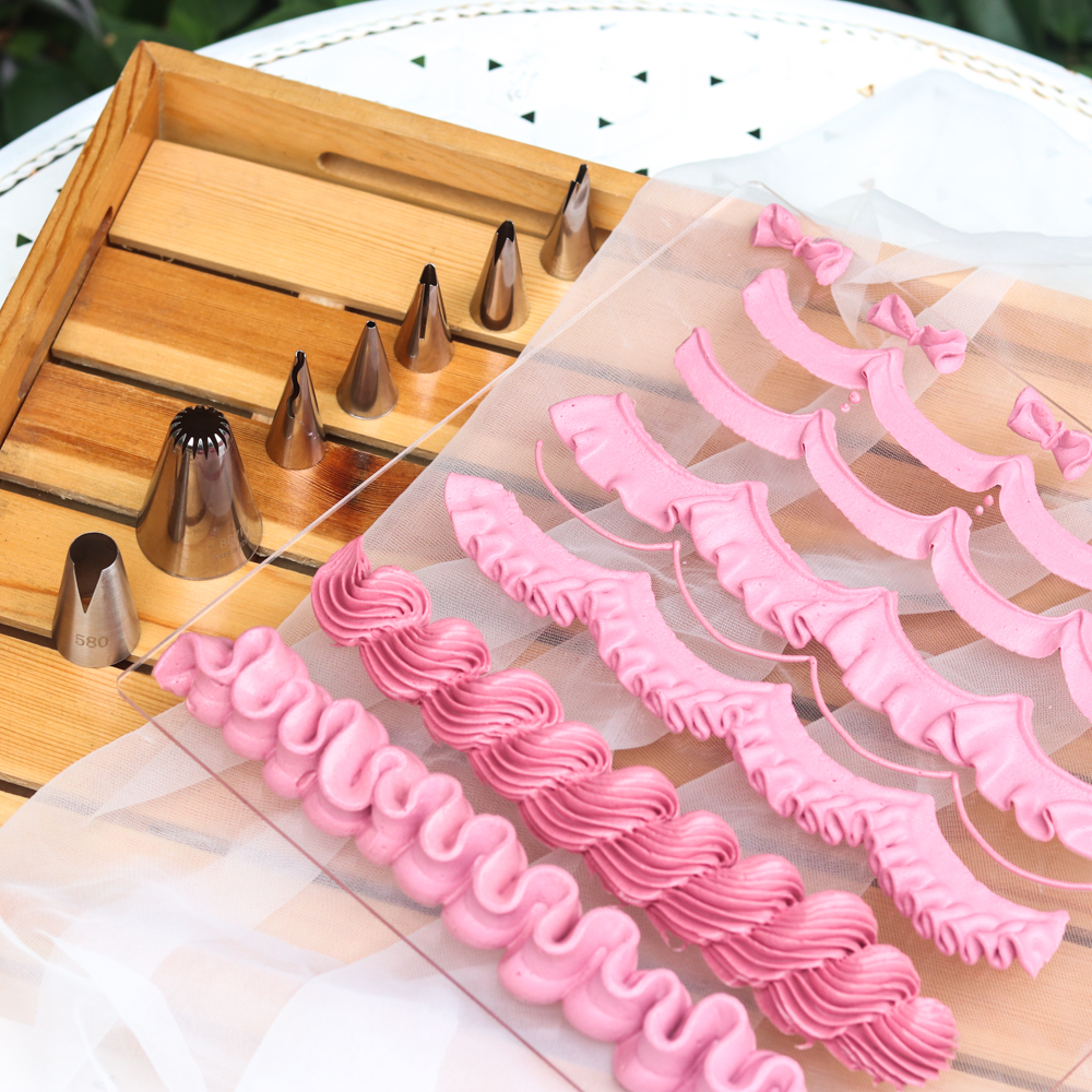 烘焙工具 韩国韩式复古蛋糕花边奶油拉线裱花嘴 不锈钢蛋白糖装饰