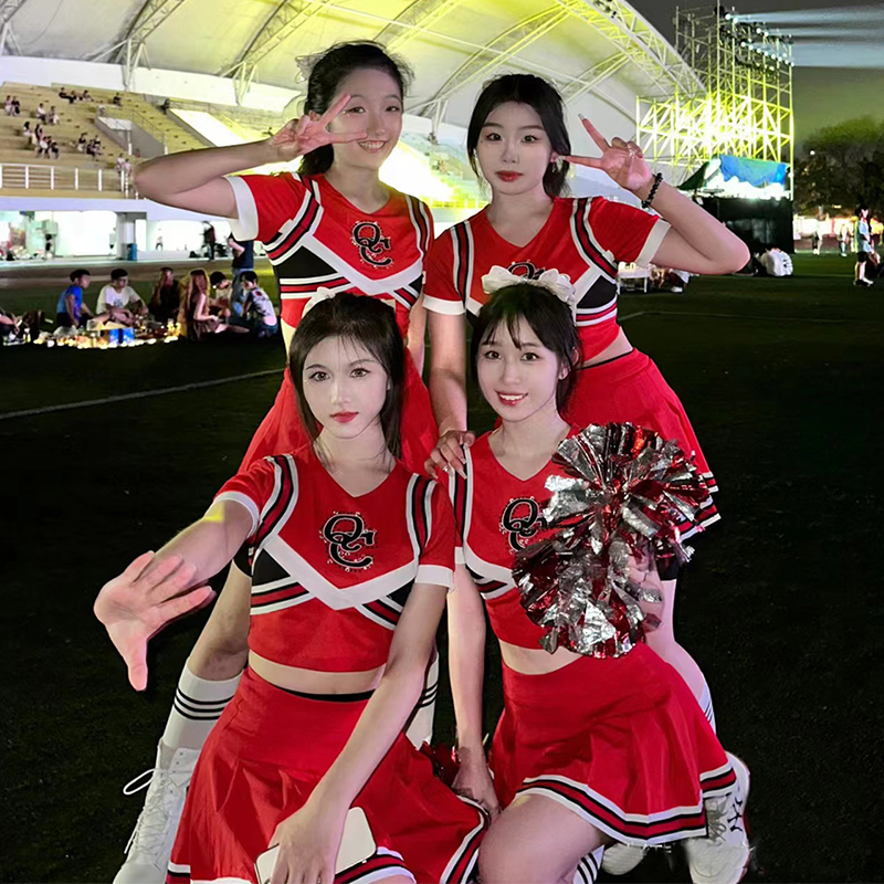 韩国女团宋雨琦同款拉拉队表演服学生运动会爵士舞打歌服健美操舞