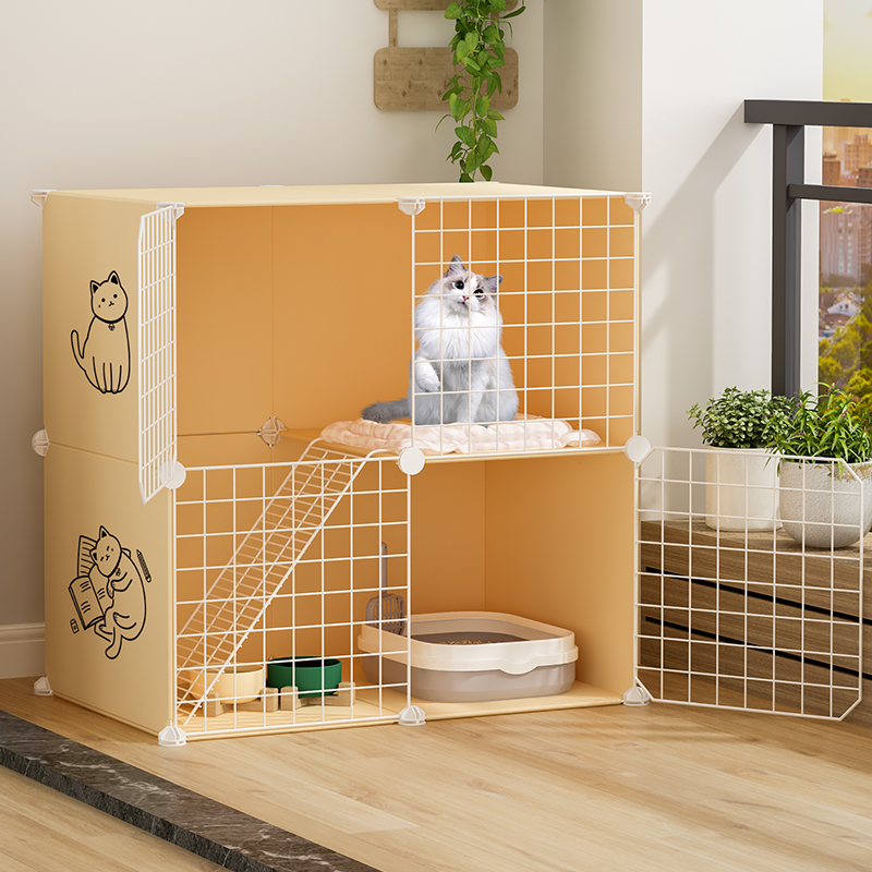 猫笼别墅超大自由空间家用猫砂盆室内两层带厕所猫咪宠物猫舍猫屋
