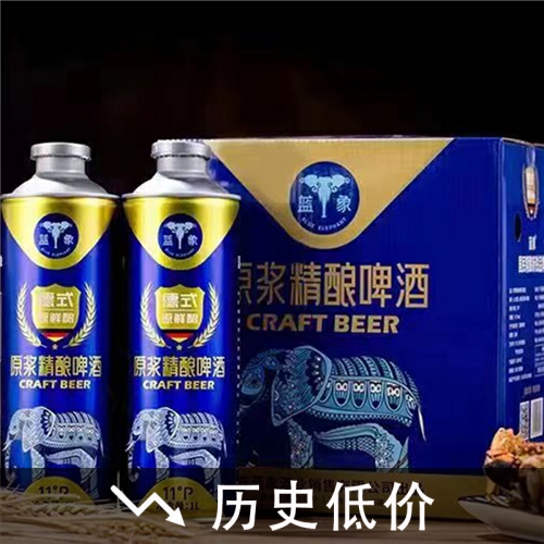 两箱价格 蓝象 原浆精酿白啤酒（浑浊型）11°P  1L*6瓶