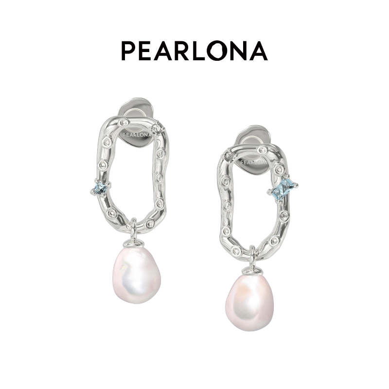 PEARLONA深海浮游系列章鱼圈巴洛克珍珠耳环轻奢高级感耳饰