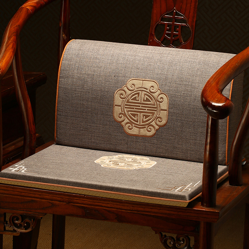 中式沙发垫带靠背高档红木椅子坐垫靠背一体茶椅圈椅座垫护腰靠垫
