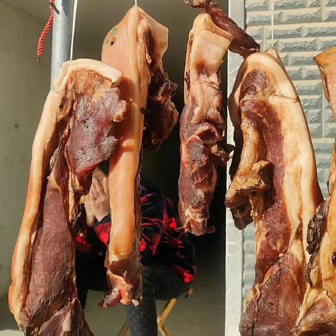 【腊肉】信阳新县特产农家自制本地黑猪腊肉五花肉瘦肉自然风干