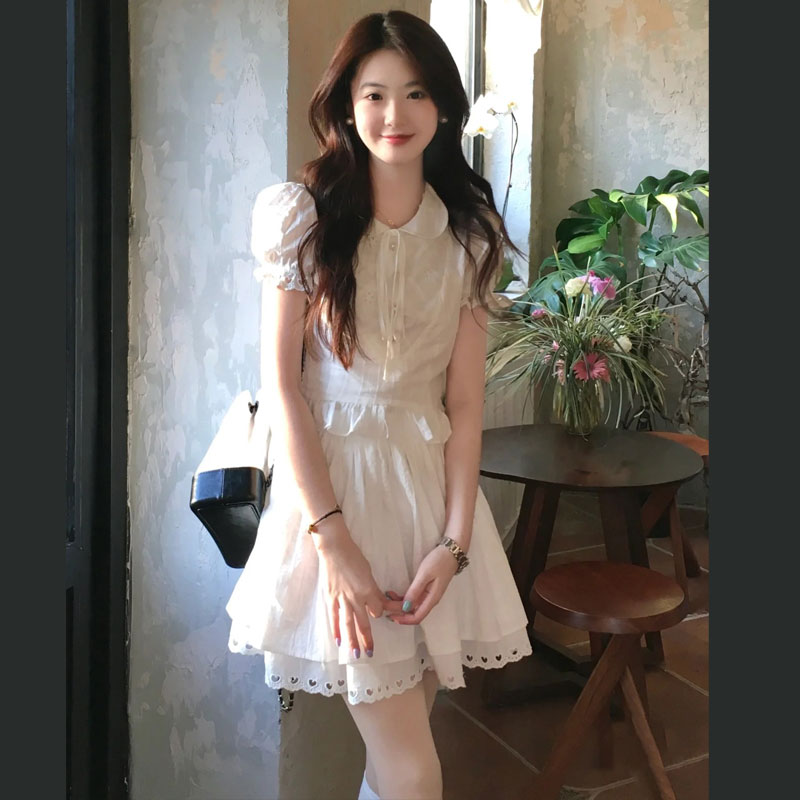 夏装搭配一整套时尚小个子茶系穿搭高级感韩剧女主半身裙两件套装
