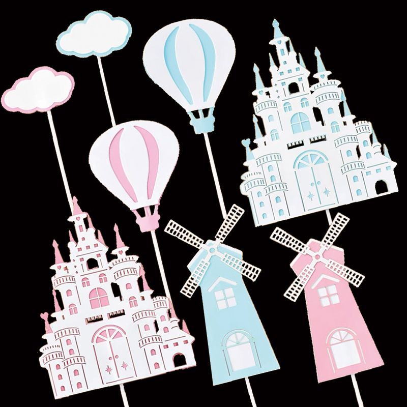 城堡蛋糕装饰立体多层卡通童话王子公主浪漫气氛布置插牌插件摆件