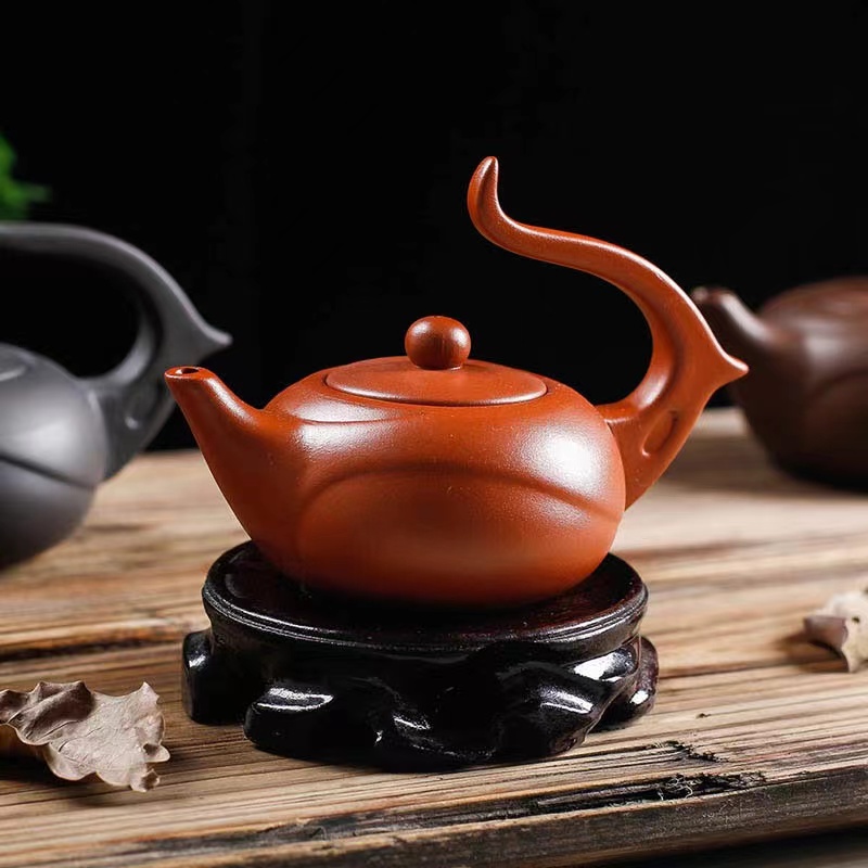 宜兴紫砂壶茶壶功夫茶具套装朱泥现代艺术小天仙壶手工正品小容量
