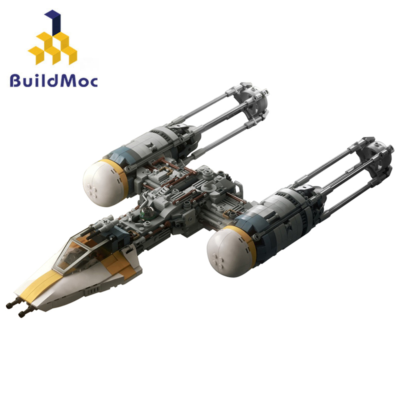 BuildMOC星球大战系列Y翼攻击星际战机75172小颗粒男孩拼装积木