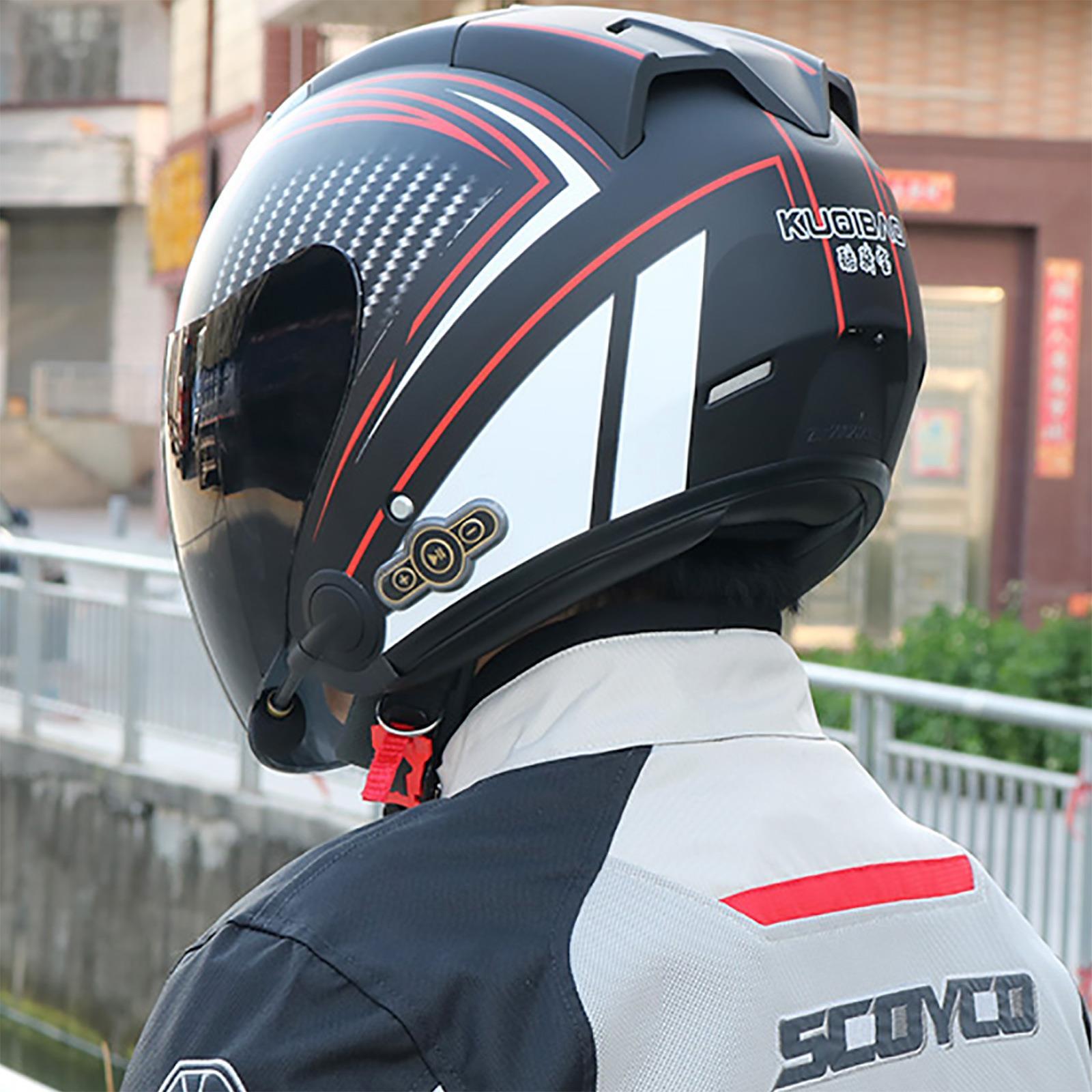 酷骑宝摩托车头盔电动半盔美国DOT和3C双认证蓝牙头盔带辫子跨境