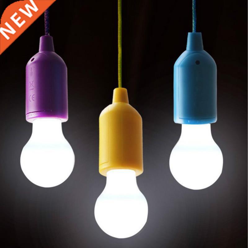 Colorful Light Bulb Chandelier Portable LED Pull Cord Light
